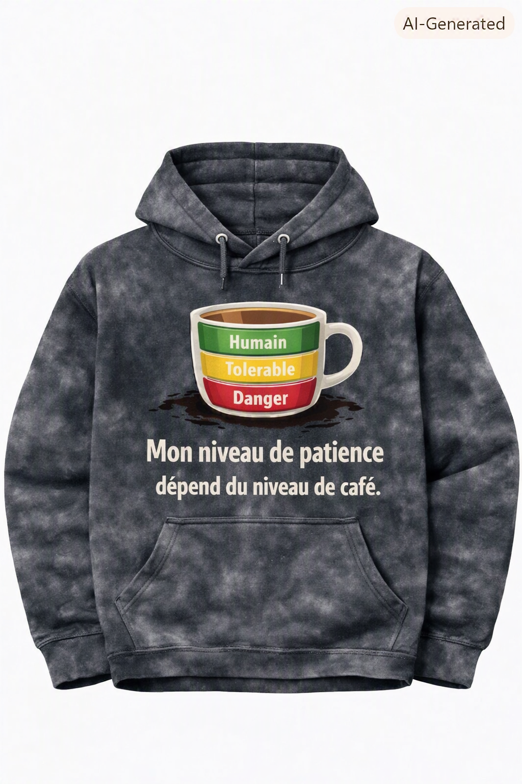 Mon niveau de patience dépend du niveau de café – Hoodie