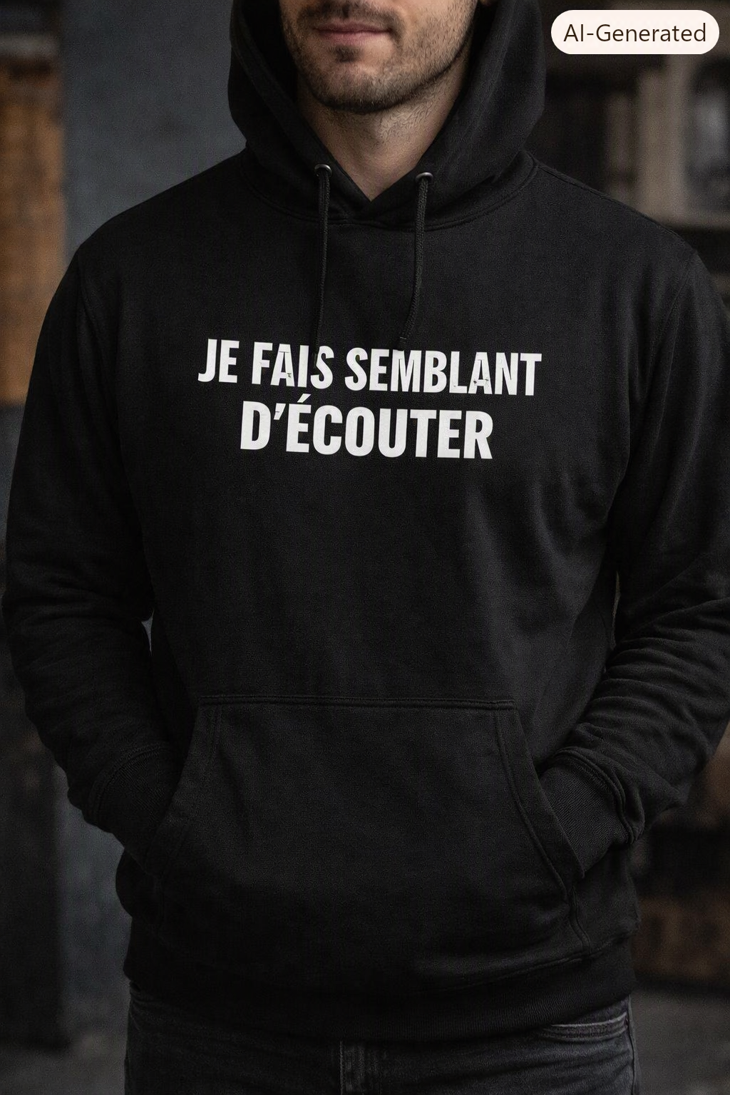 JE FAIS SEMBLANT D'ÉCOUTER – Hoodie