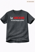 T-shirt gris — Le sarcasme est mon langage préféré