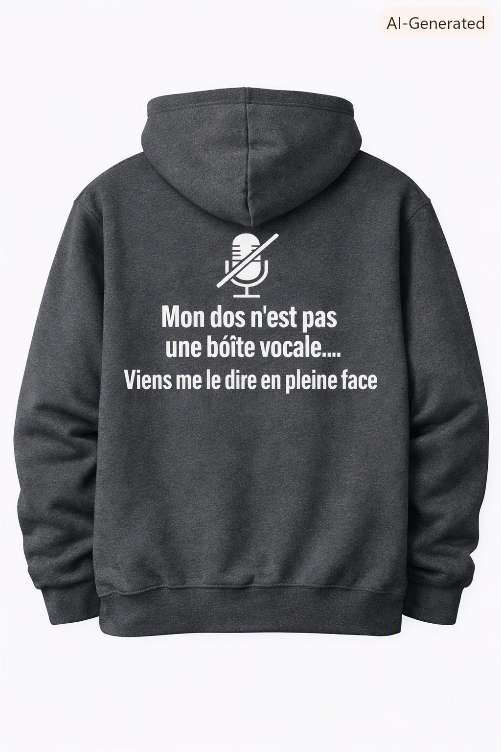 Hoodie gris — Mon dos n'est pas une boîte vocale