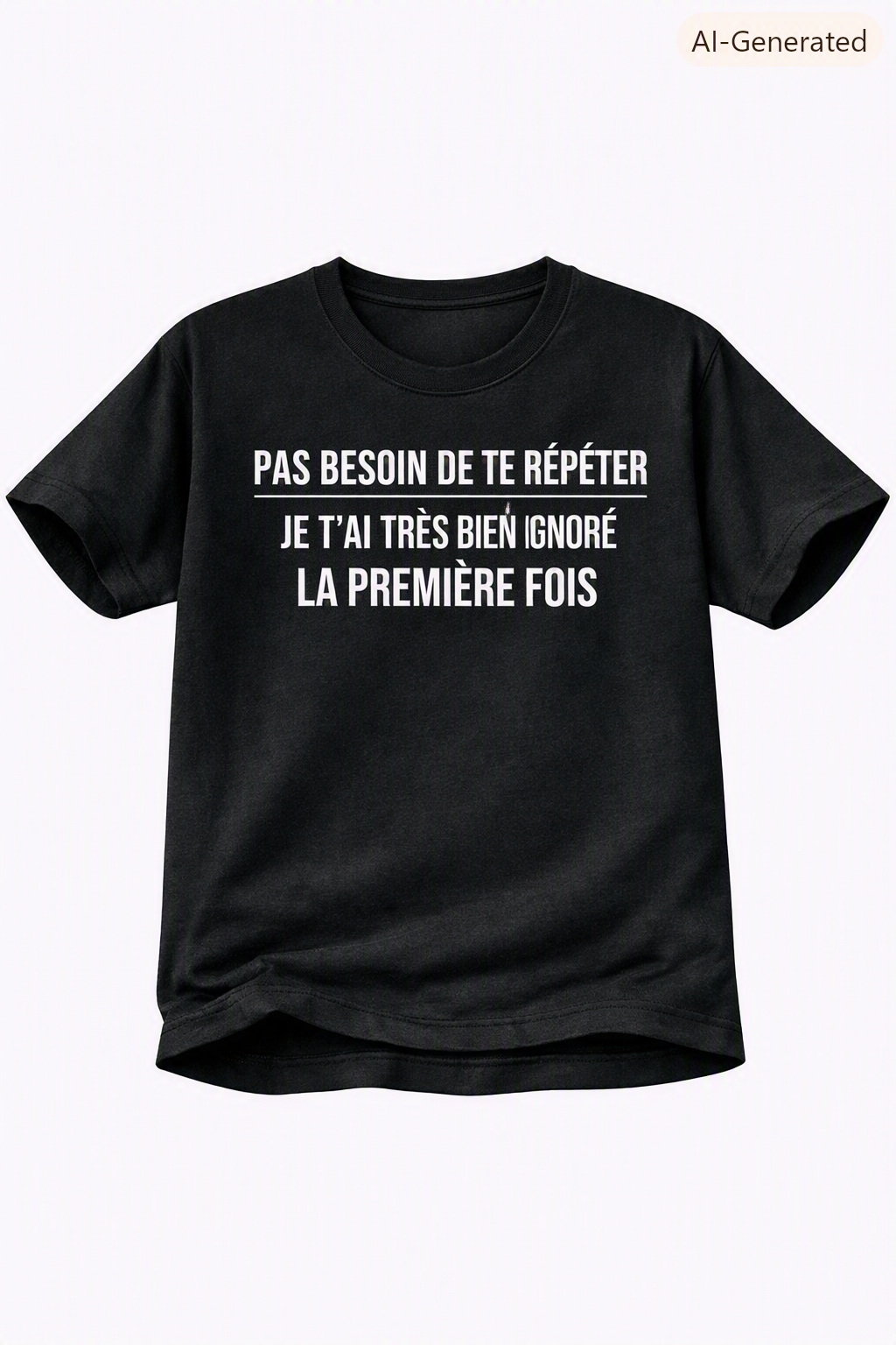 T-shirt noir — Pas besoin de te répéter…