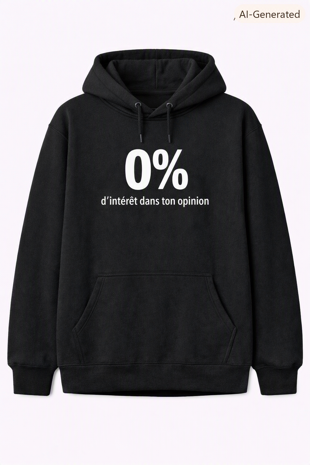 Hoodie noir — 0 % d'intérêt dans ton opinion