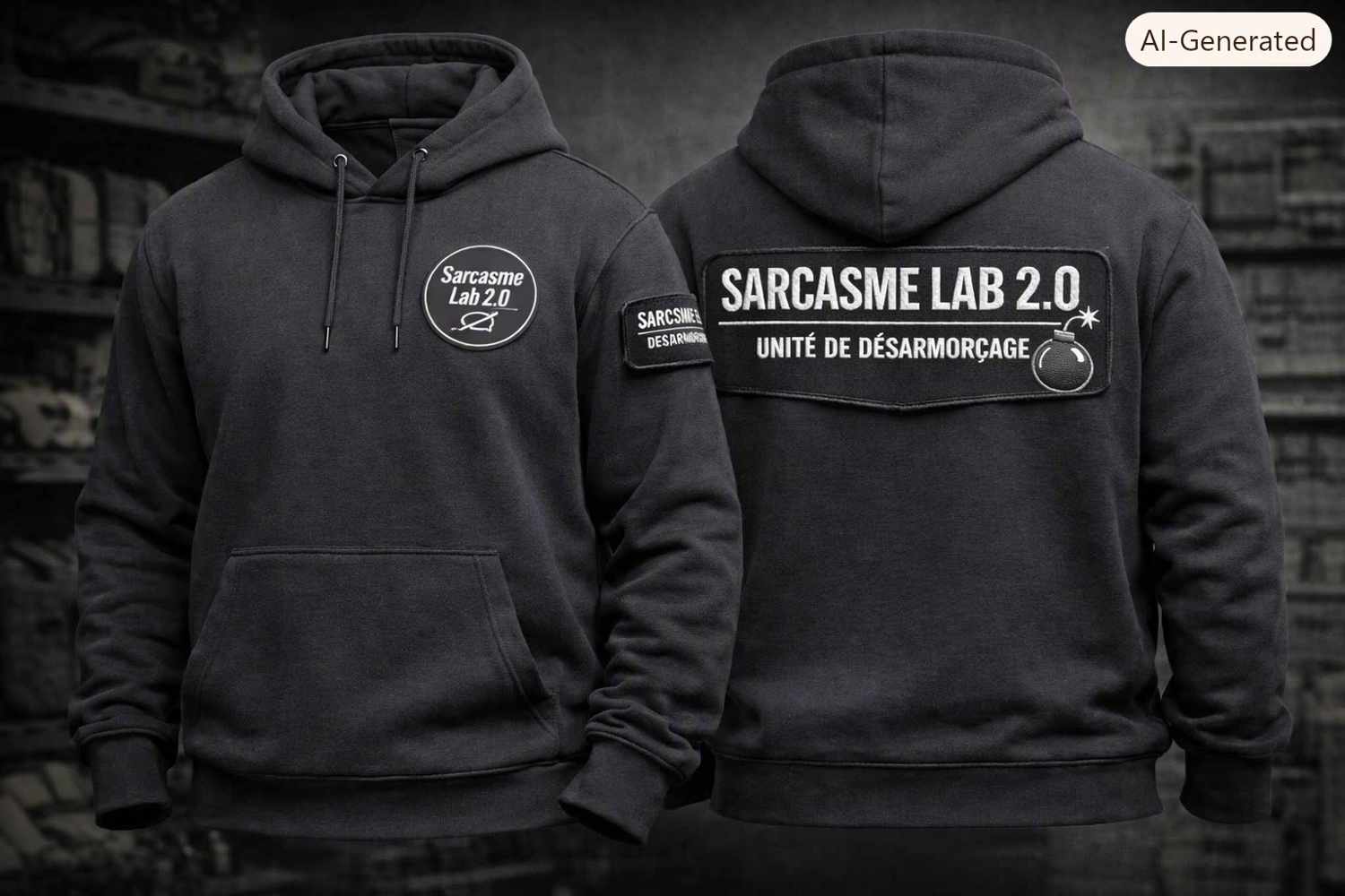 Hoodie Noir — Sarcasme Lab 2.0