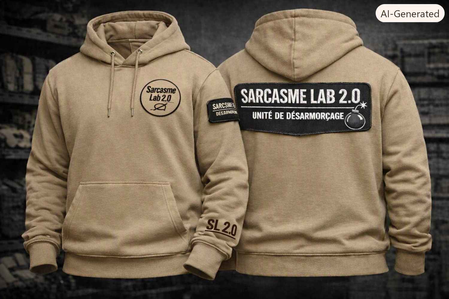 Hoodie Beige — Sarcasme Lab 2.0